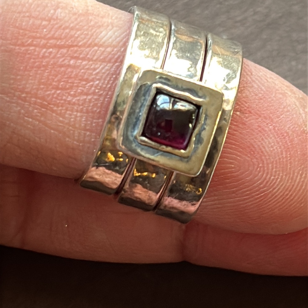 Silpada Stack Sterling Silver Garnet Ring - image 3